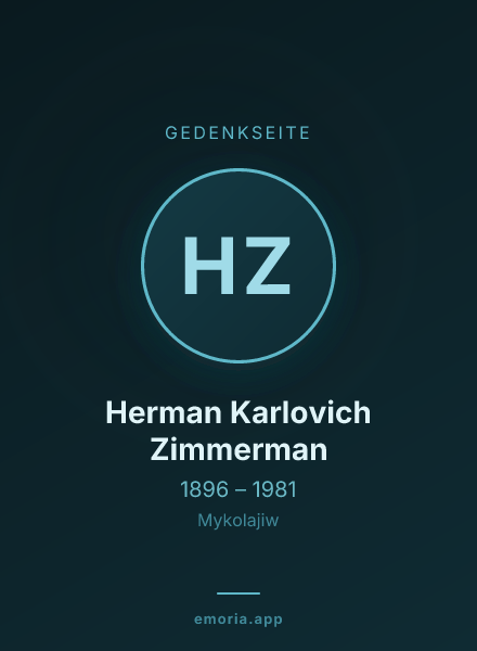 Gedenkportrait von Herman Karlovich Zimmerman