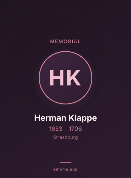 Memorial portrait of Herman Klappe