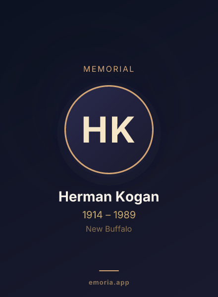 Memorial portrait of Herman Kogan