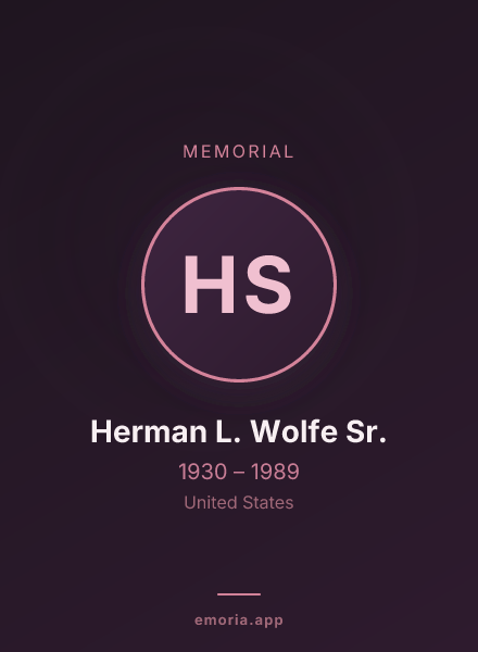 Memorial portrait of Herman L. Wolfe Sr.