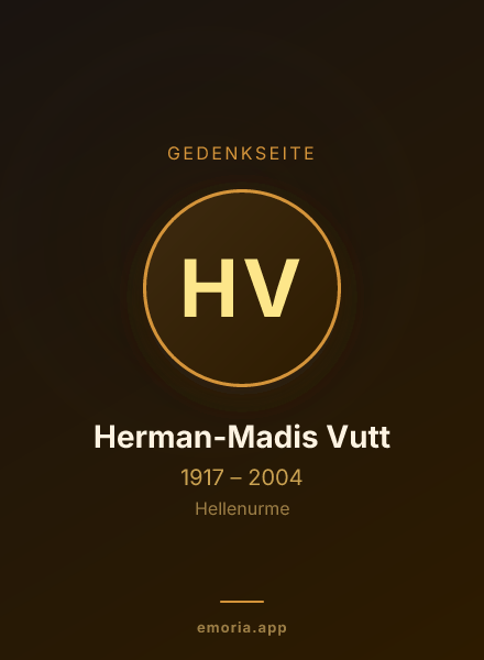 Gedenkportrait von Herman-Madis Vutt