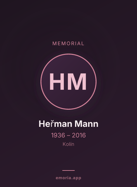 Memorial portrait of Heřman Mann