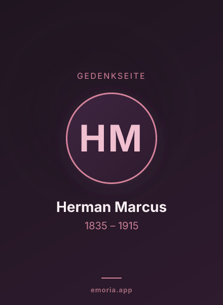 Gedenkportrait von Herman Marcus