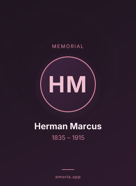 Memorial portrait of Herman Marcus