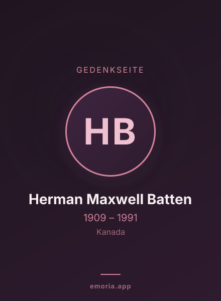Gedenkportrait von Herman Maxwell Batten