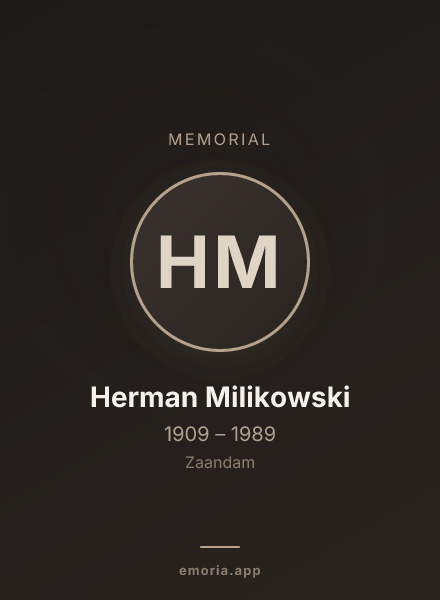 Memorial portrait of Herman Milikowski