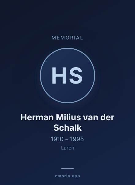 Memorial portrait of Herman Milius van der Schalk
