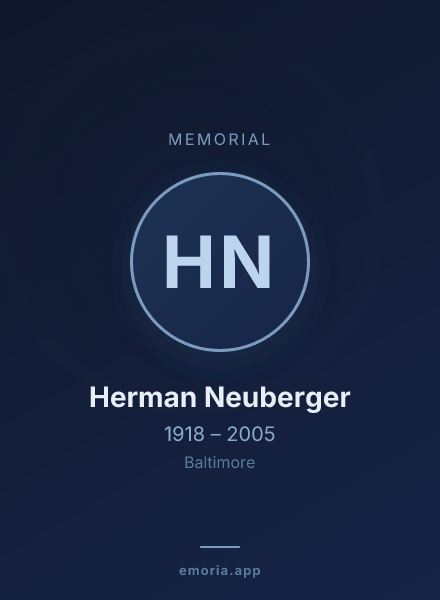 Memorial portrait of Herman Neuberger