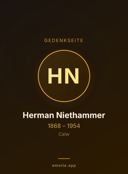 Gedenkportrait von Herman Niethammer