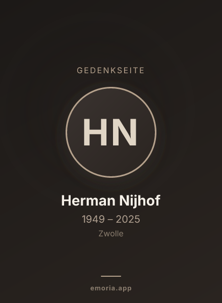 Gedenkportrait von Herman Nijhof