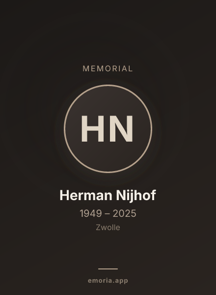 Memorial portrait of Herman Nijhof