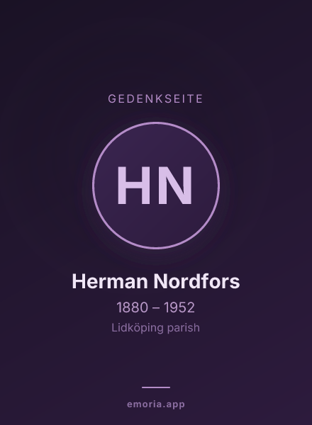 Gedenkportrait von Herman Nordfors