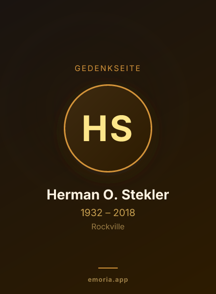 Gedenkportrait von Herman O. Stekler