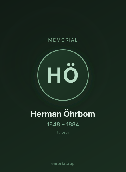 Memorial portrait of Herman Öhrbom