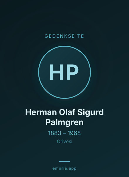 Gedenkportrait von Herman Olaf Sigurd Palmgren