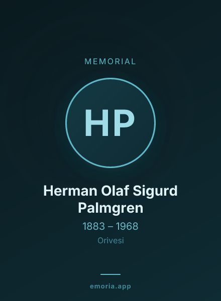 Memorial portrait of Herman Olaf Sigurd Palmgren