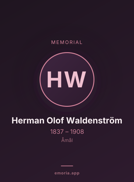 Memorial portrait of Herman Olof Waldenström