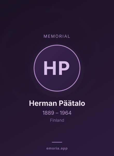 Memorial portrait of Herman Päätalo