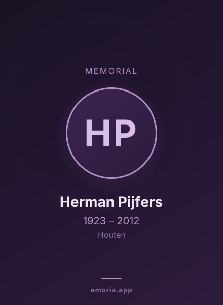 Memorial portrait of Herman Pijfers