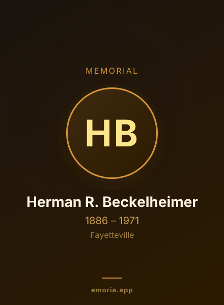 Memorial portrait of Herman R. Beckelheimer