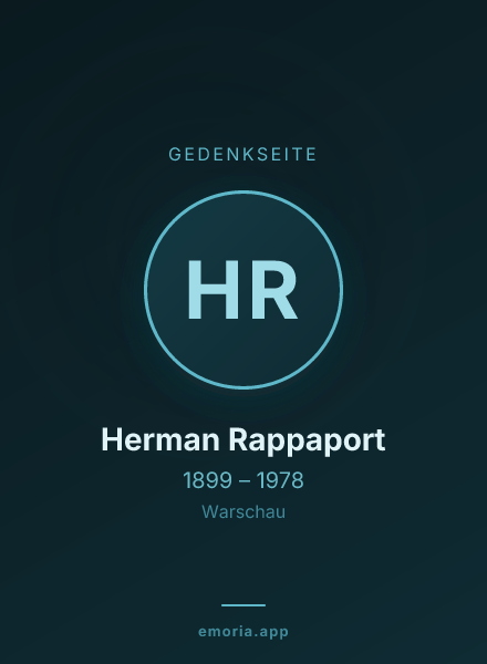 Gedenkportrait von Herman Rappaport