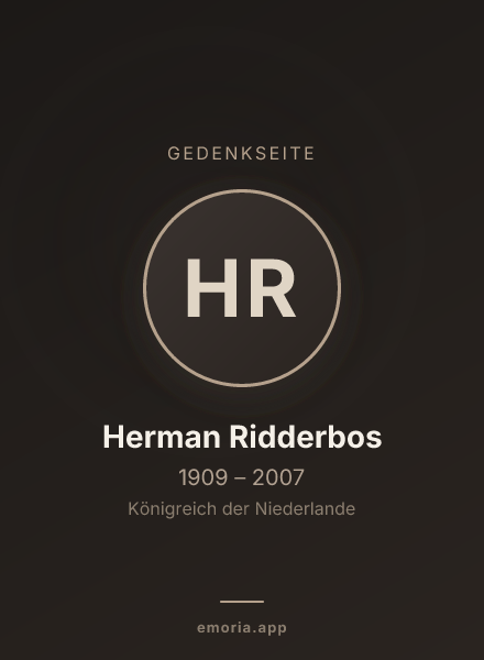 Gedenkportrait von Herman Ridderbos
