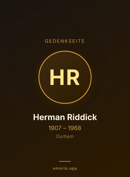 Gedenkportrait von Herman Riddick