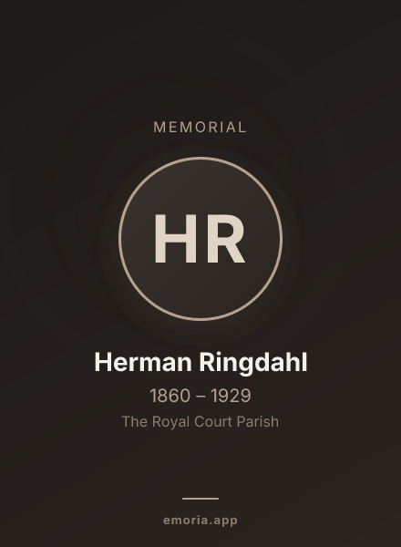 Memorial portrait of Herman Ringdahl