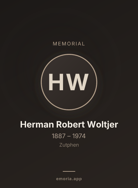Memorial portrait of Herman Robert Woltjer