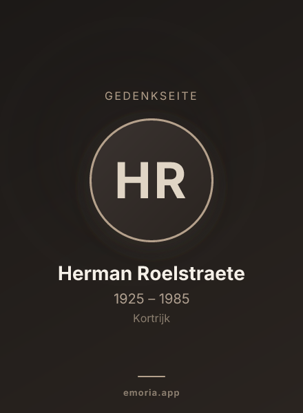 Gedenkportrait von Herman Roelstraete