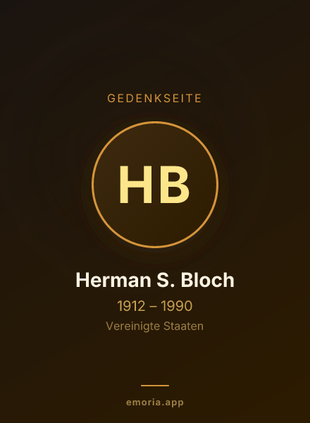 Gedenkportrait von Herman S. Bloch