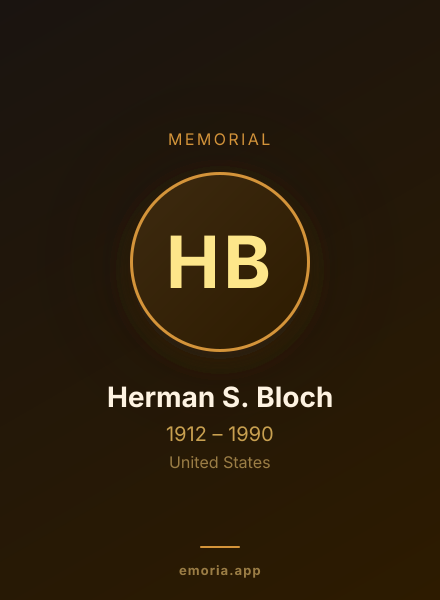 Memorial portrait of Herman S. Bloch