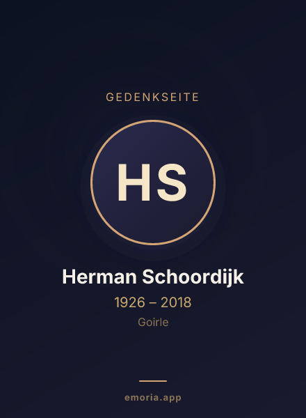 Gedenkportrait von Herman Schoordijk