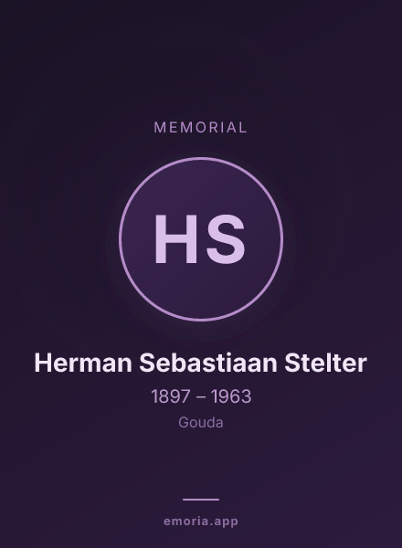Memorial portrait of Herman Sebastiaan Stelter