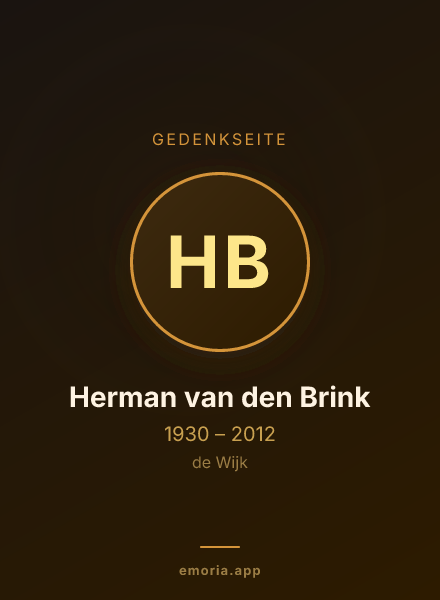 Gedenkportrait von Herman van den Brink