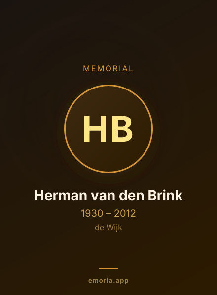 Memorial portrait of Herman van den Brink