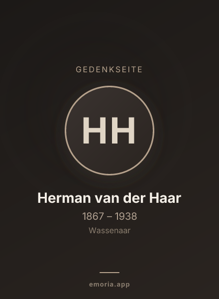 Gedenkportrait von Herman van der Haar