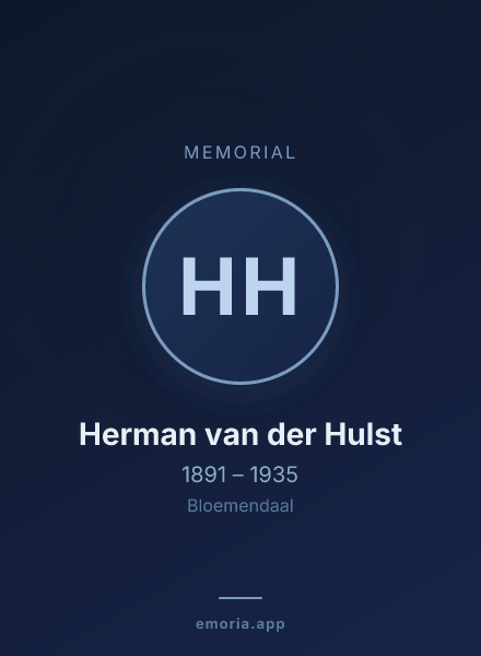 Memorial portrait of Herman van der Hulst