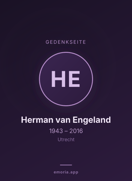 Gedenkportrait von Herman van Engeland