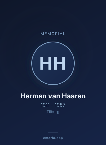Memorial portrait of Herman van Haaren