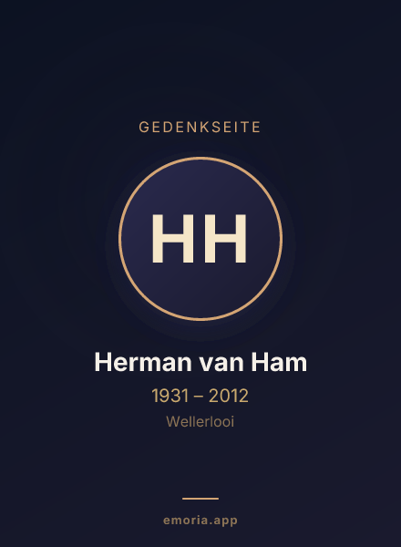 Gedenkportrait von Herman van Ham