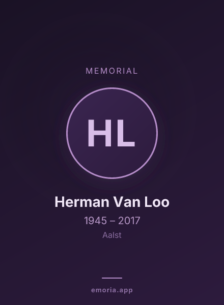 Memorial portrait of Herman Van Loo