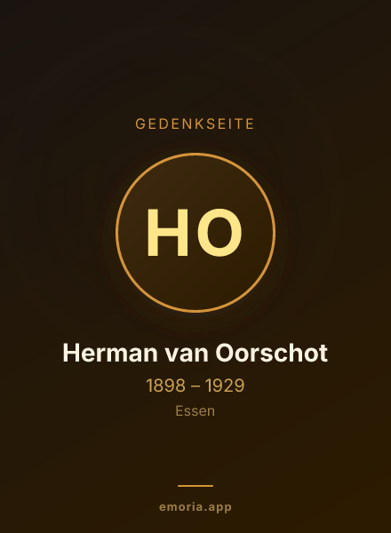Gedenkportrait von Herman van Oorschot