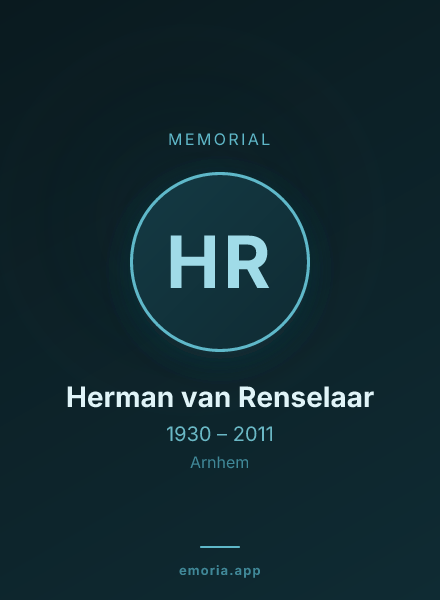 Memorial portrait of Herman van Renselaar