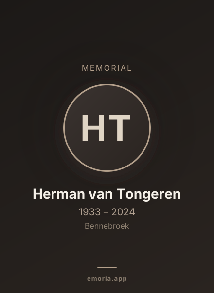 Memorial portrait of Herman van Tongeren