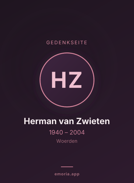 Gedenkportrait von Herman van Zwieten