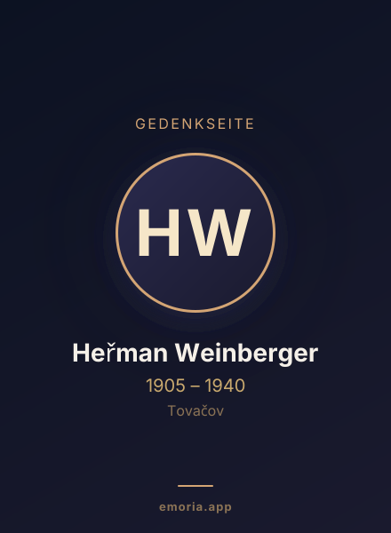 Gedenkportrait von Heřman Weinberger