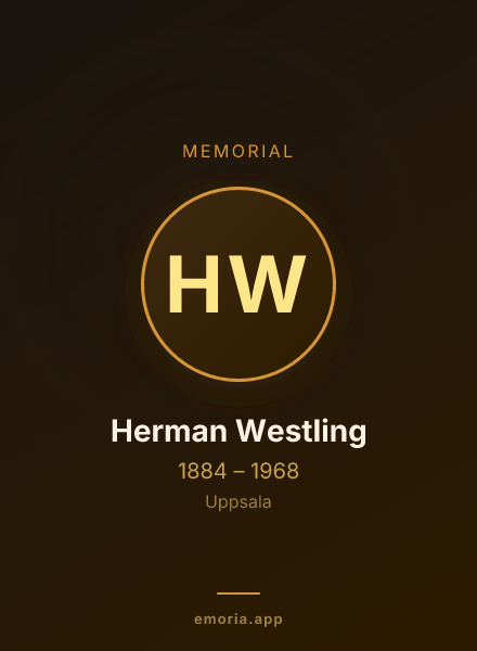 Memorial portrait of Herman Westling