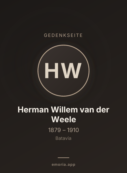 Gedenkportrait von Herman Willem van der Weele