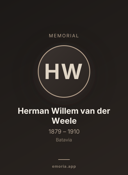 Memorial portrait of Herman Willem van der Weele